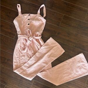 Sadie & Sage Blush Pink Strapless Jumpsuit